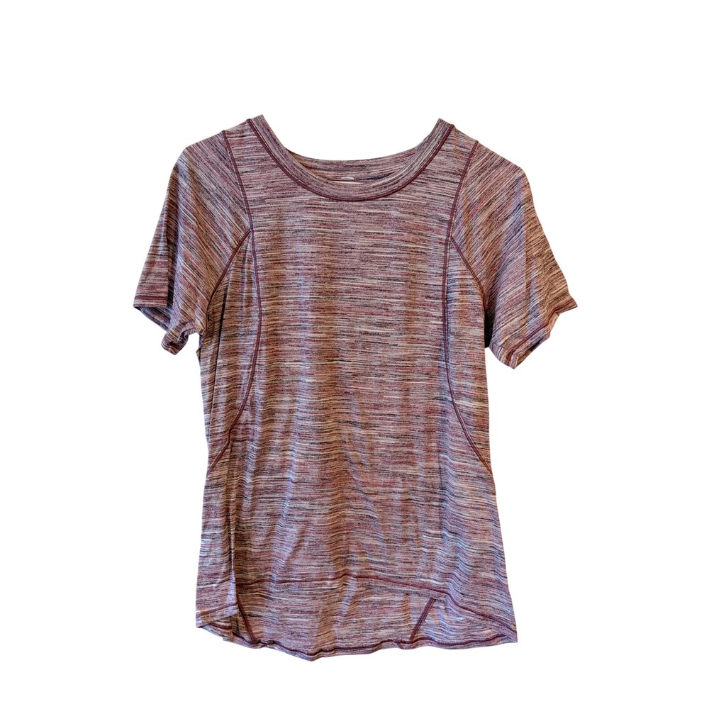 Lululemon Swiftly Tech Short Sleeve Crew Space Dye Heathered Pink Purple Size 6